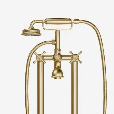 Hassel&Teudt HBK702 - Frittstående badekararmatur, PVD børstet messing