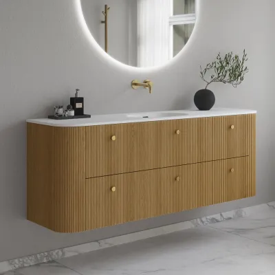 Noorwork 160 - Snekkerarbeid i naturlig eik, inkludert matt hvit Corian®-vaskeplate