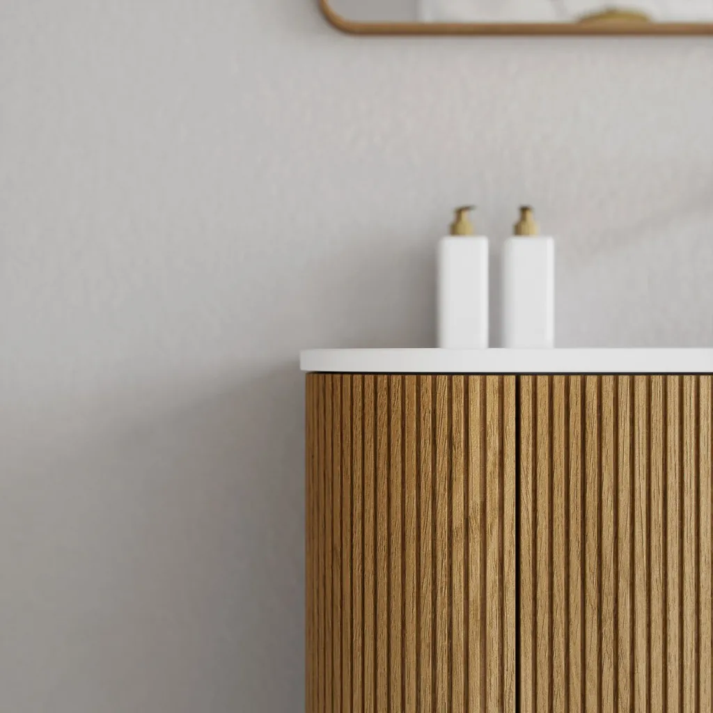 Noorwork 160 - Skap i naturlig eik, inkludert matt hvit Corian®