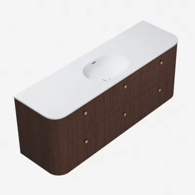 Noorwork 160 - Snekkerarbeid i valnøtt inkludert matt hvit Corian®-vaskeplate