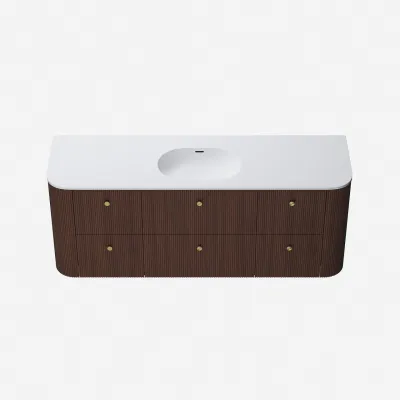 Noorwork 160 - Snekkerarbeid i valnøtt inkludert matt hvit Corian®-vaskeplate