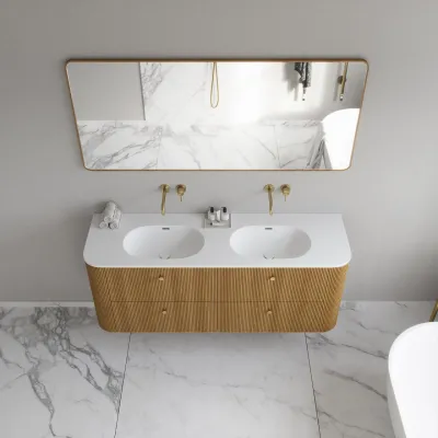 Noorwork 160D - Skap i naturlig eik, inkludert matt hvit Corian®-vasketopp