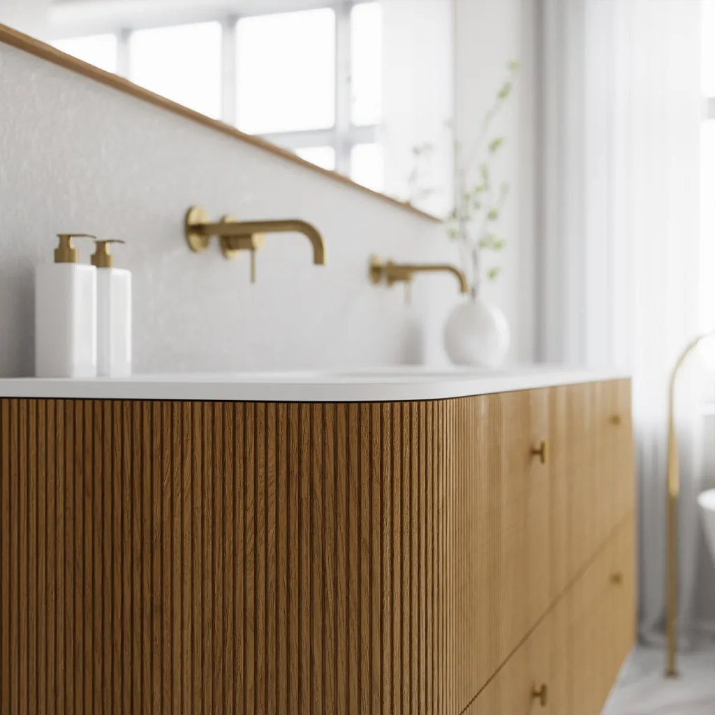 Noorwork 160D - Skap i naturlig eik, inkludert matt hvit Corian®