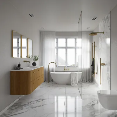 Noorwork 180 - Skap i naturlig eik, inkludert matt hvit Corian®-vasketopp