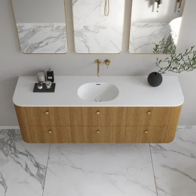 Noorwork 180 - Skap i naturlig eik, inkludert matt hvit Corian®-vasketopp