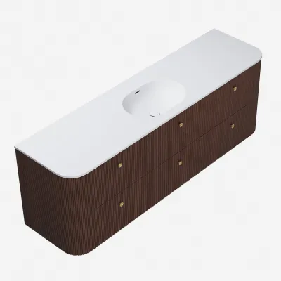 Noorwork 180 - Snekkerarbeid i valnøtt inkludert matt hvit Corian®-vaskeplate