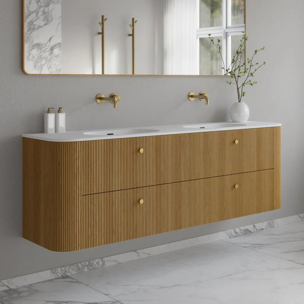 Noorwork 180D - Skap i naturlig eik, inkludert matt hvit Corian® dobbelvask