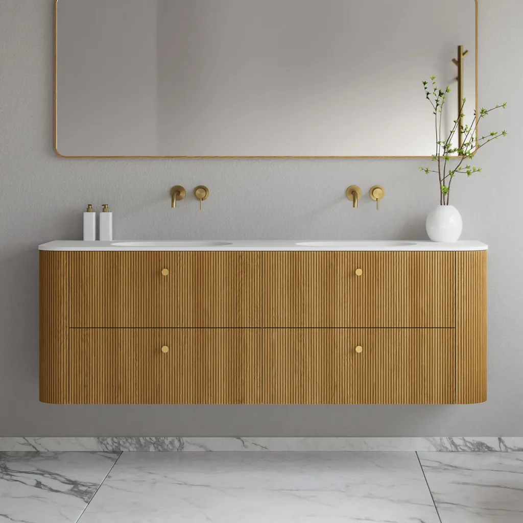 Noorwork 180D - Skap i naturlig eik, inkludert matt hvit Corian® dobbelvask