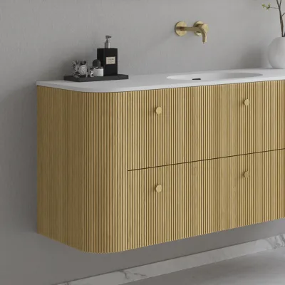 Noorwork 140 - Skap i lys naturlig eik, inkludert matt hvit Corian®-vaskeplate
