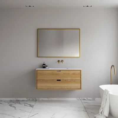 CPH Tapwork Soho 120 - MKIII, fingertappede skap i naturlig eik inkl. matt hvit SolidTec®-vask