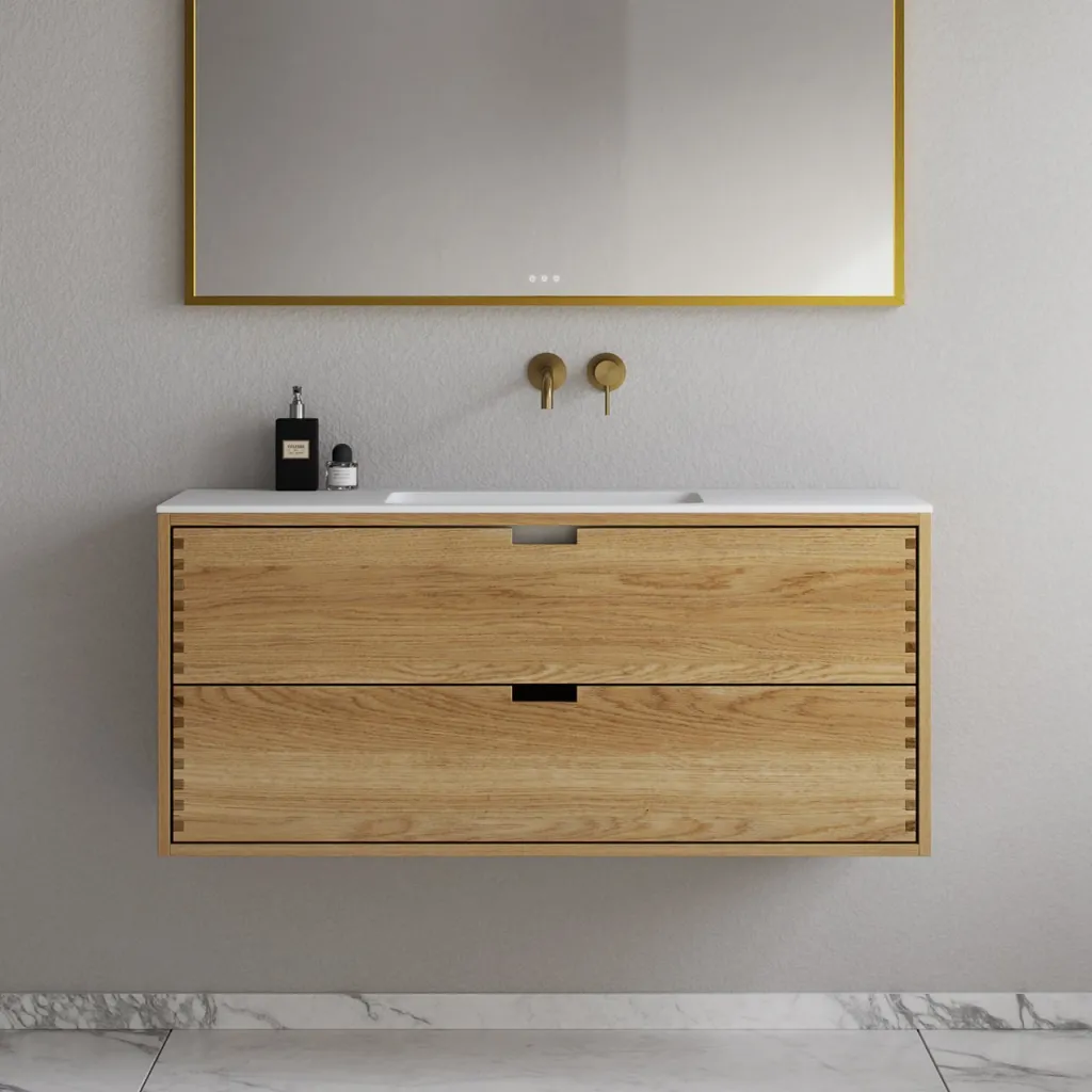 CPH Tapwork Soho 120 - MKIII, fingertappede skap i naturlig eik inkl. matt hvit SolidTec®-vask
