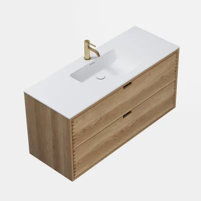 CPH Tapwork Soho 120 - MKIII, fingertappede skap i naturlig eik inkl. matt hvit SolidTec®-vask