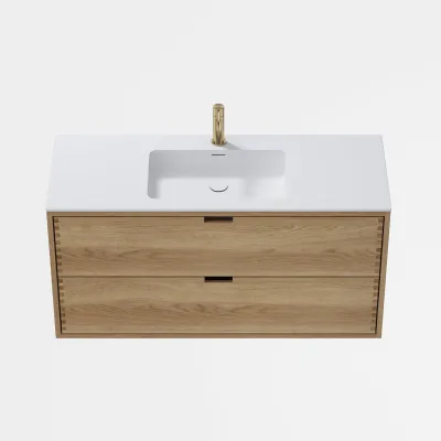 CPH Tapwork Soho 120 - MKIII, fingertappede skap i naturlig eik inkl. matt hvit SolidTec®-vask