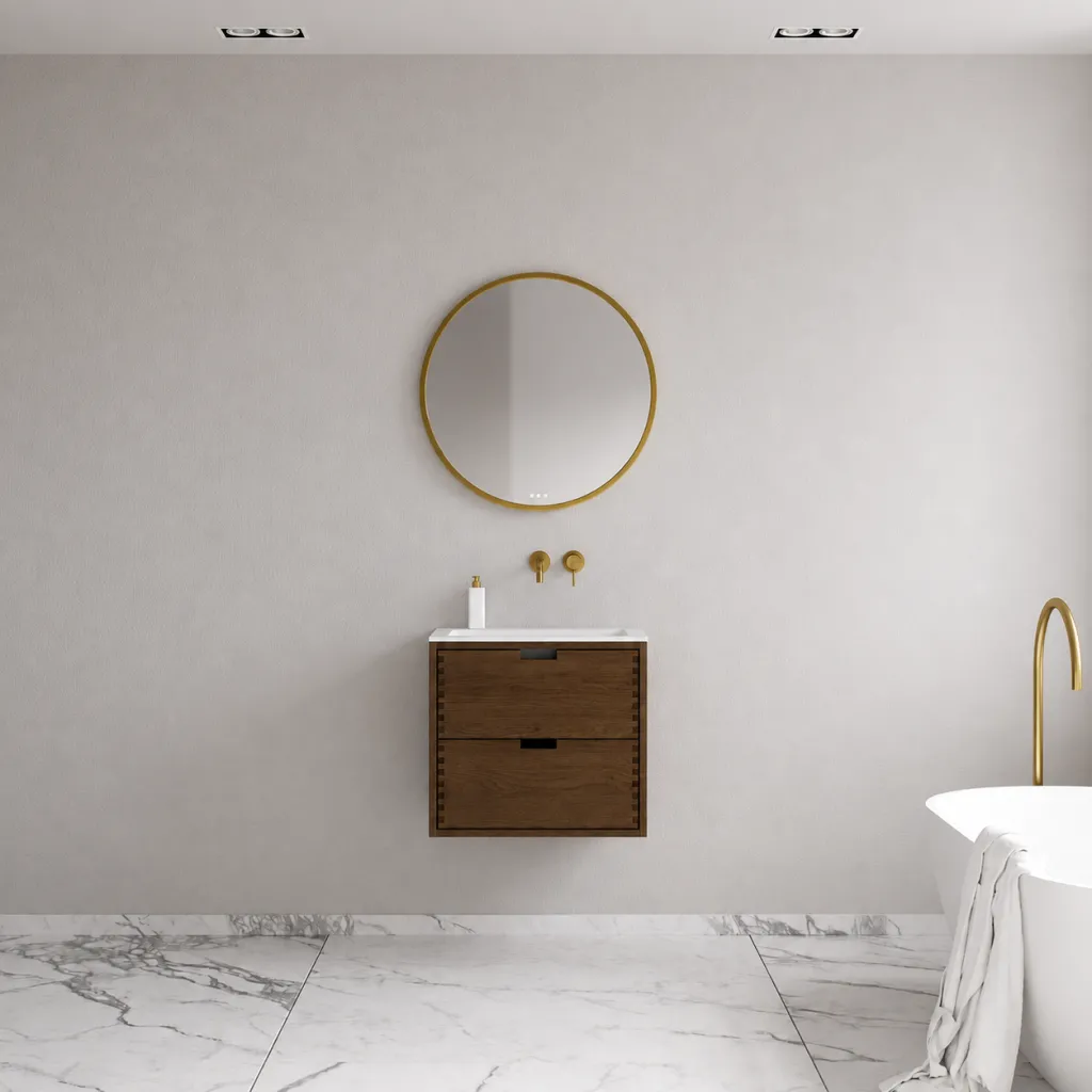 CPH Tapwork Soho 60 - MKIII, fingertappede skap i røkt eik inkl. matt hvit SolidTec®-vask