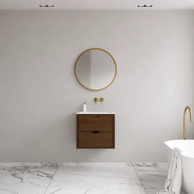CPH Tapwork Soho 60 - MKIII, fingertappede skap i røkt eik inkl. matt hvit SolidTec®-vask