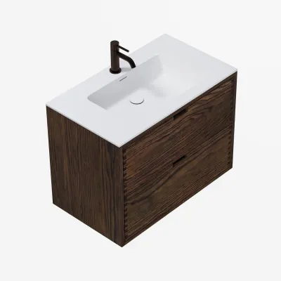CPH Tapwork Soho 80 - MKIII, fingertappede skap i røkt eik inkl. matt hvit SolidTec®-vask