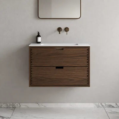 CPH Tapwork Soho 80 - MKIII, fingertappede skap i røkt eik inkl. matt hvit SolidTec®-vask