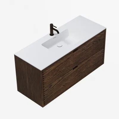 CPH Tapwork Soho 120 - MKIII, fingertappede skap i røkt eik inkl. matt hvit SolidTec®-vask