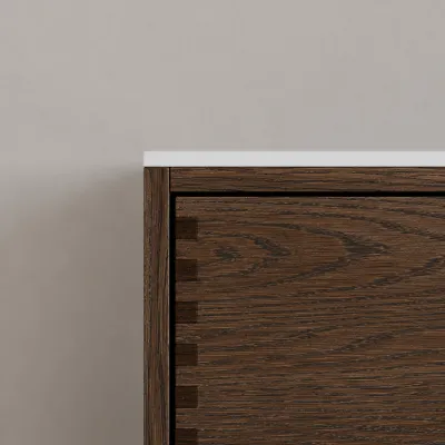 CPH Tapwork Soho 120 - MKIII, fingertappede skap i røkt eik inkl. matt hvit SolidTec®-vask