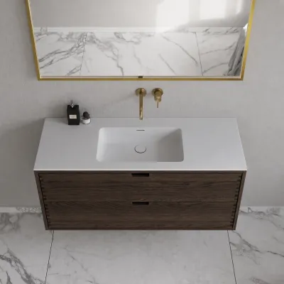 CPH Tapwork Soho 120C - MKIII, fingertappede skap i røkt eik inkl. matt hvit SolidTec®-vask