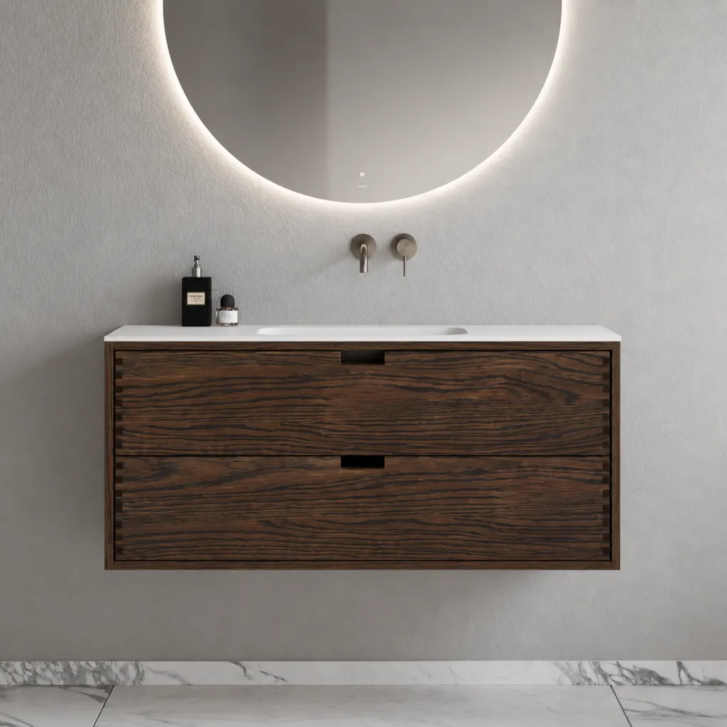 CPH Tapwork Soho 120 - MKIII, fingertappede skap i røkt eik inkl. matt hvit SolidTec®-vask
