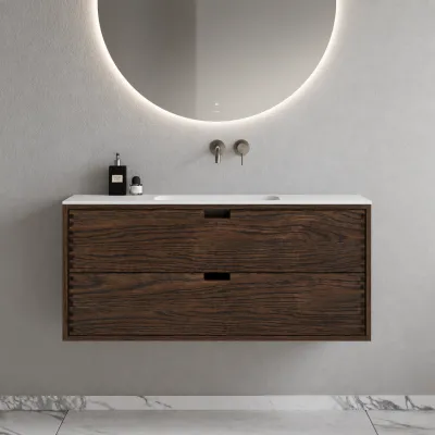 CPH Tapwork Soho 120 - MKIII, fingertappede skap i røkt eik inkl. matt hvit SolidTec®-vask