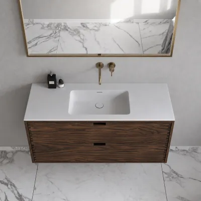 CPH Tapwork Soho 120 - MKIII, fingertappede skap i røkt eik inkl. matt hvit SolidTec®-vask