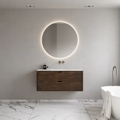 CPH Tapwork Soft 120 - MKIII, fingertappede skap i røkt eik inkl. matt hvit SolidTec®-vask