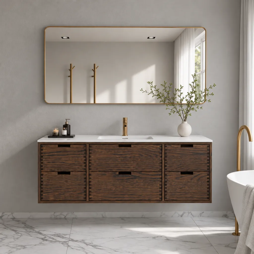 CPH Tapwork Soft 140 - MKIII, fingertappede skap i røkt eik inkl. matt hvit SolidTec®-vask