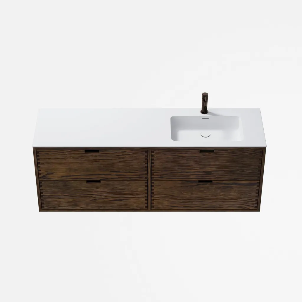CPH Tapwork Soho 160R - MKIII, fingertappede skap i røkt eik inkl. matt hvit SolidTec®-vask