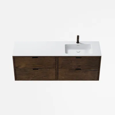 CPH Tapwork Soho 160R - MKIII, fingertappede skap i røkt eik inkl. matt hvit SolidTec®-vask