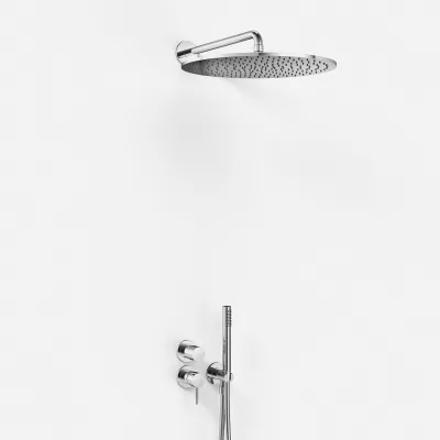 Semplice SBR901 S13 - Dusjsett Ø40 cm, Vegg, Krom 