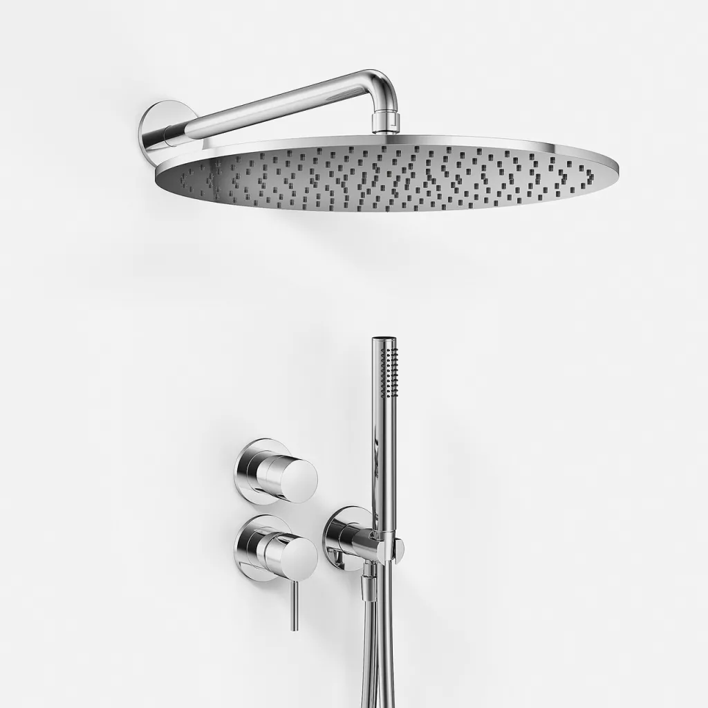 Semplice SBR901 S13 - Dusjsett Ø40 cm, Vegg, Krom 