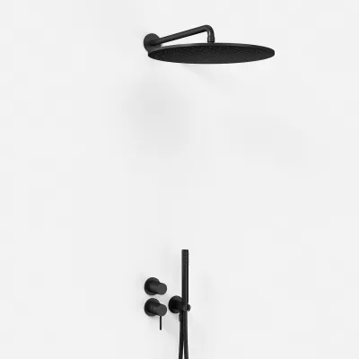 Semplice SBR901 S13 - Dusjsett Ø40 cm, Vegg, Matt svart