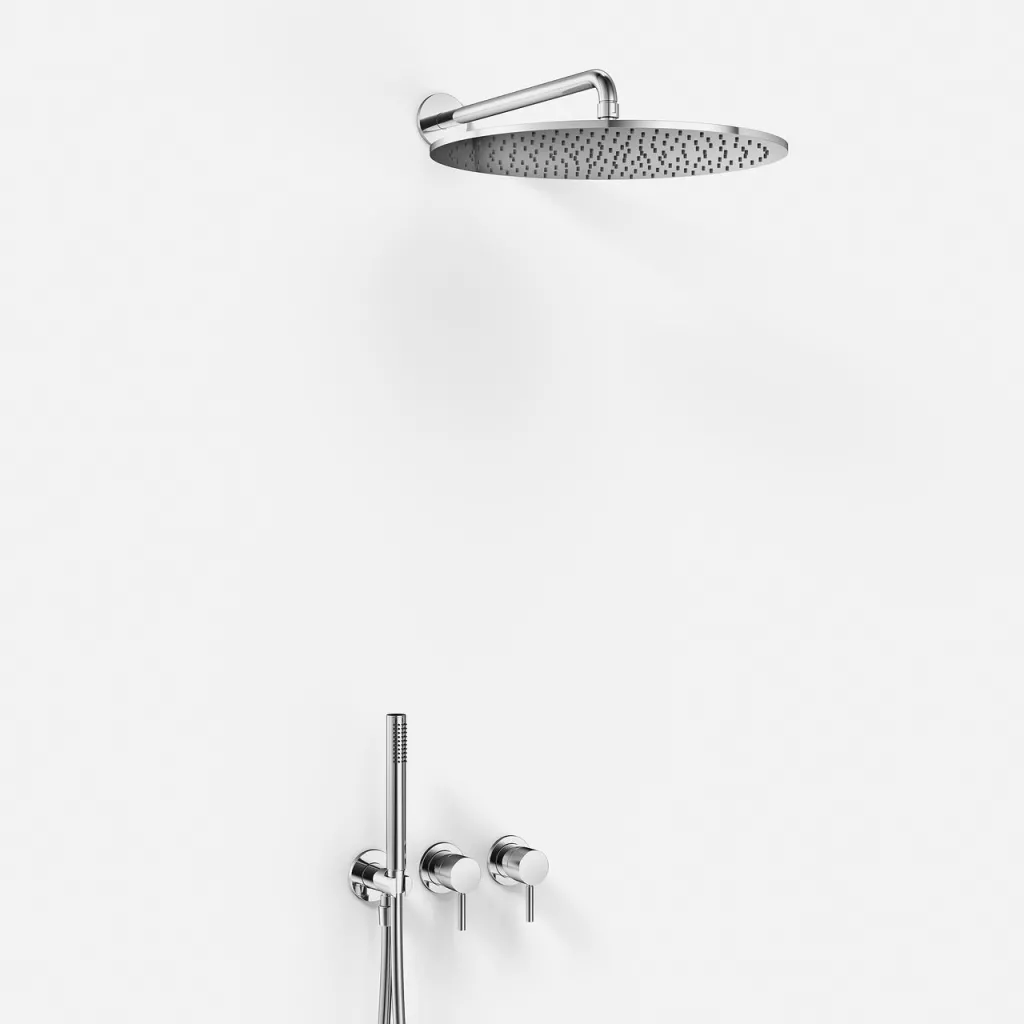 Semplice SBR801 S13 - Dusjsett Ø40 cm, Vegg, Krom 