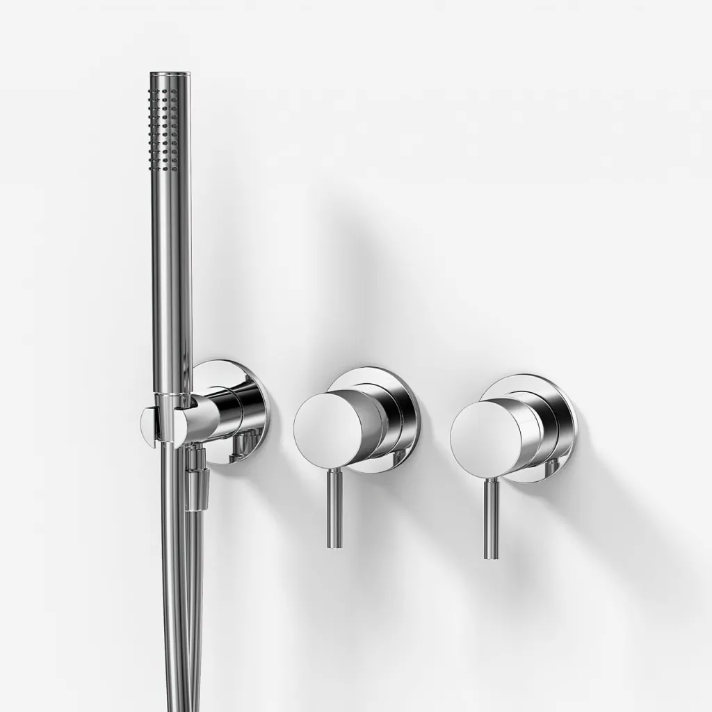 Semplice SBR801 S13 - Dusjsett Ø40 cm, Vegg, Krom 