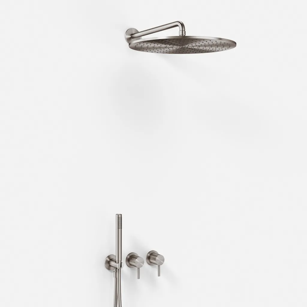 Semplice SBR801 S13 - Dusjsett Ø40 cm, Vegg, PVD børstet stål