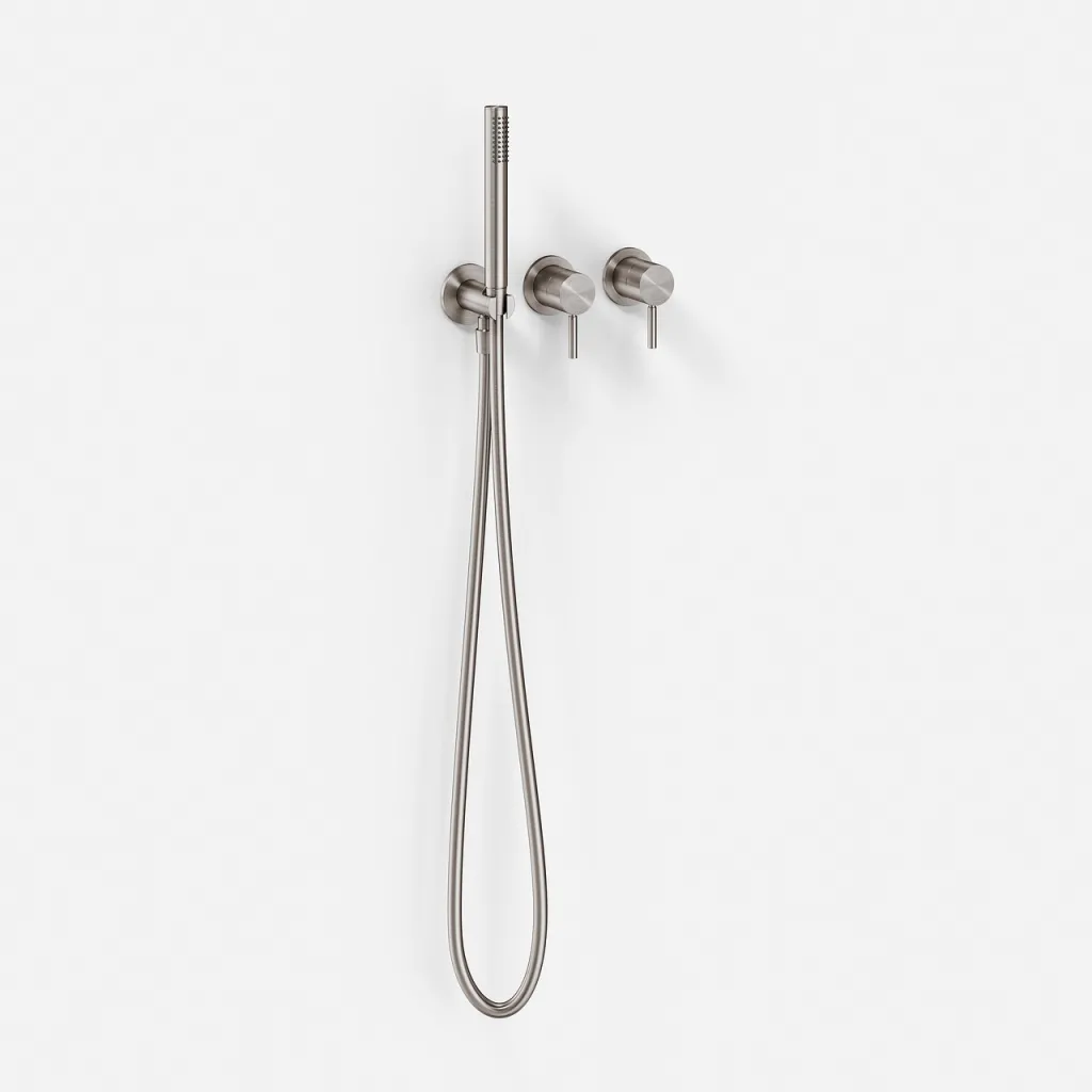 Semplice SBR801 S13 - Dusjsett Ø40 cm, Vegg, PVD børstet stål