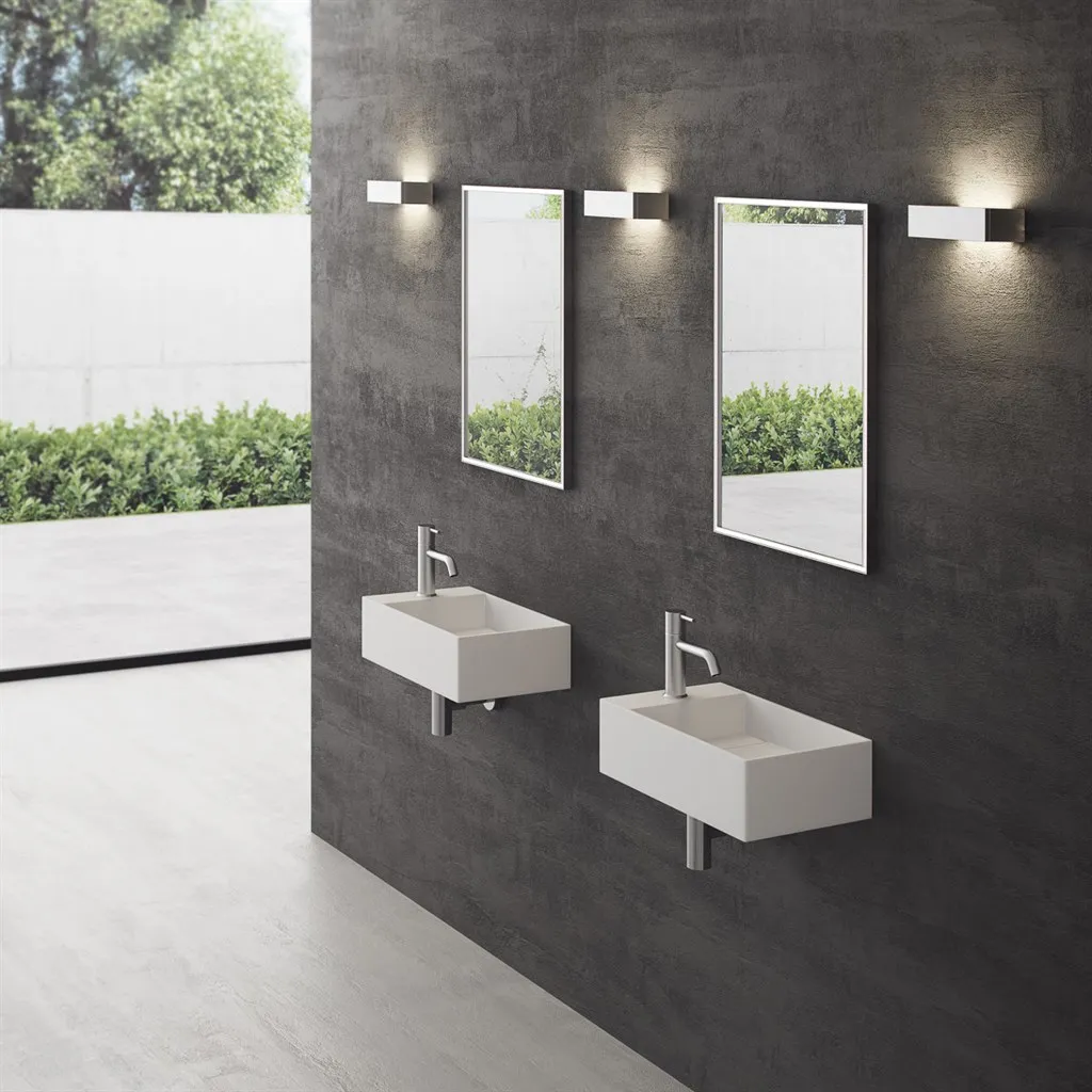 Kubo 50SR - 50x30 Vask til højre Matt Hvit SolidTec®