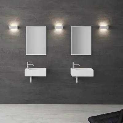 Kubo 50SR - 50x30 Vask til højre Matt Hvit SolidTec®