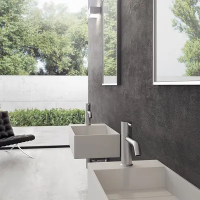 Kubo 50SR - 50x30 Vask til højre Matt Hvit SolidTec®