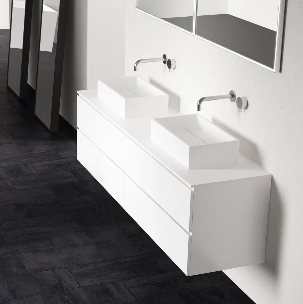 Plano 50 - 50x30 Servant, Matt hvit SolidTec®