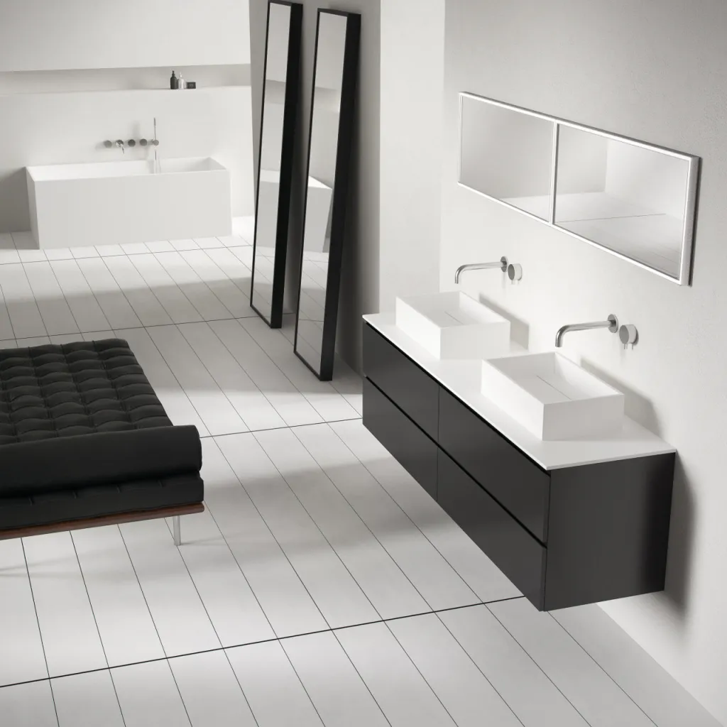 Plano 50 - 50x30 Servant, Matt hvit SolidTec®