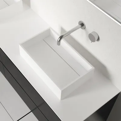 Plano 50 - 50x30 Servant, Matt hvit SolidTec®