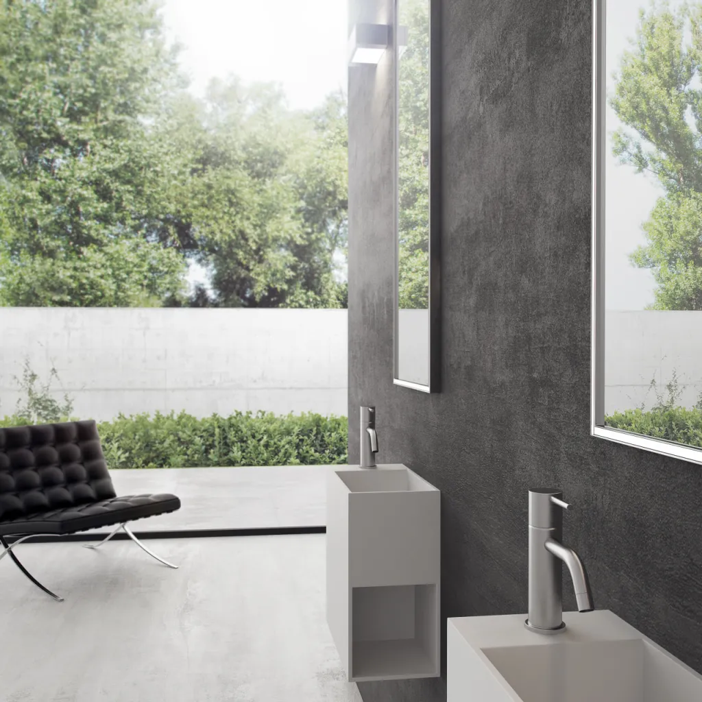 Block 40R - 40x20 vask høyre, Matt Hvit SolidTec®