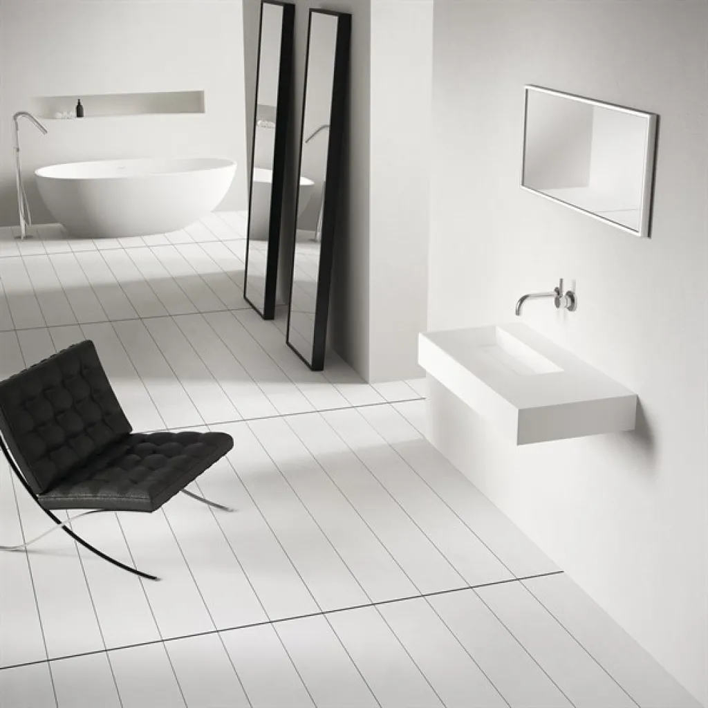 Kubo 90L - 90x40 Servant, matt hvit SolidTec®