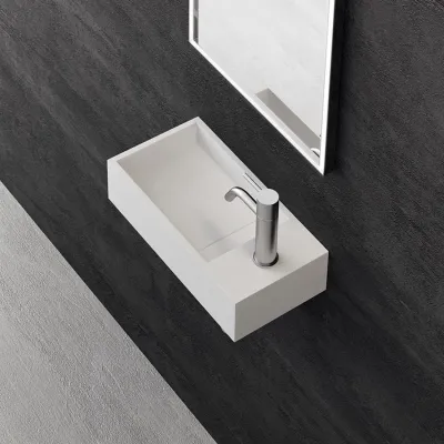 Kubo Mini 40L - 40x20 Vask venstre, Matt Hvit SolidTec®