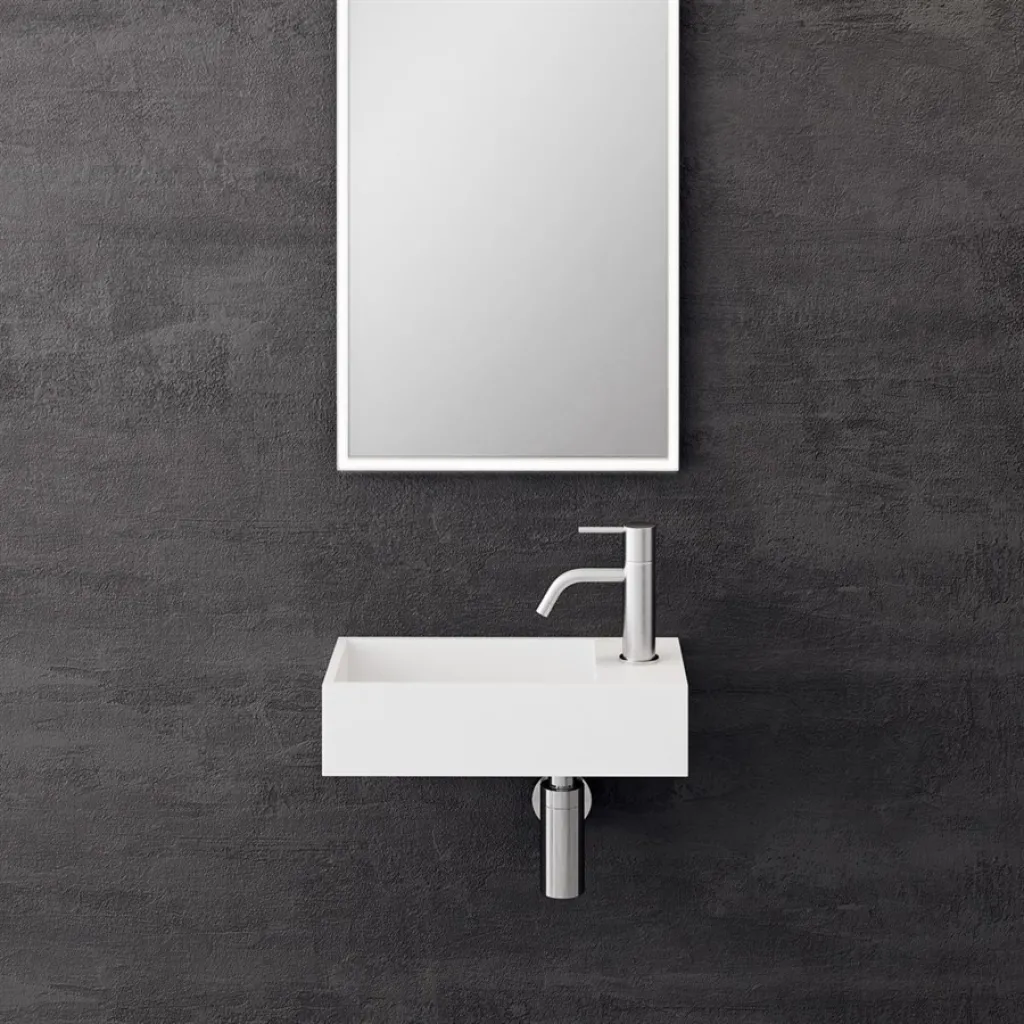 Kubo Mini 40L - 40x20 Vask venstre, Matt Hvit SolidTec®