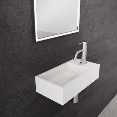 Kubo Mini 40L - 40x20 Vask venstre, Matt Hvit SolidTec®