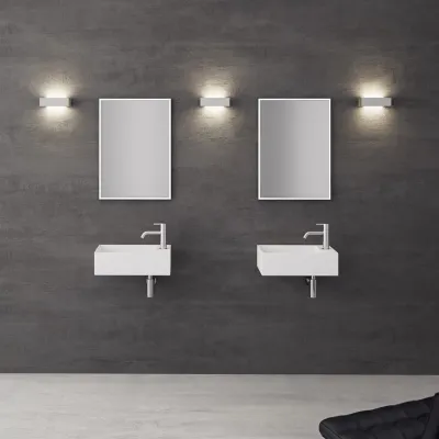 Kubo 50SL - 50x30, Vask venstre Matt Hvit SolidTec®